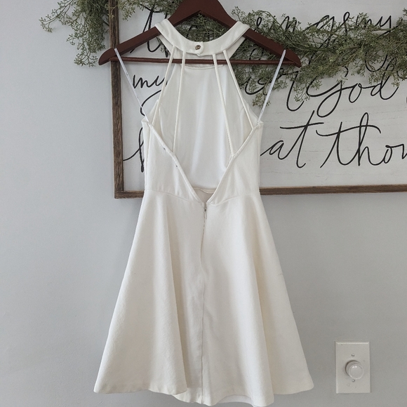 Lulu's Delightful Surprise Ivory Skater Dress  Small - Picture 8 of 11